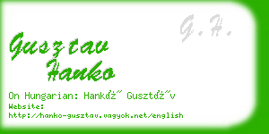 gusztav hanko business card
